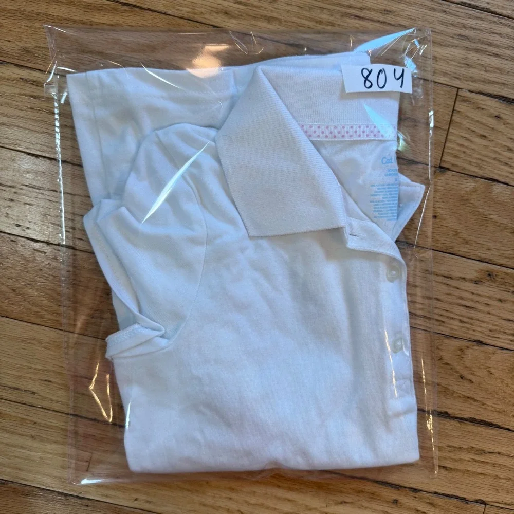 Cat‎ & Jack Girls White Short Sleeve School Uniform Polo Shirt XL 14 NWT